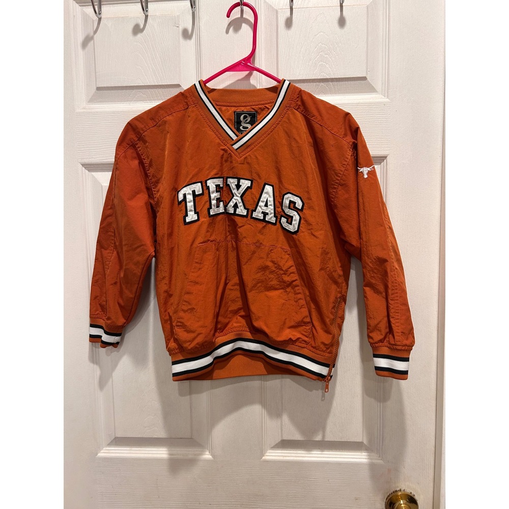 VTG. Gear For Sports Texas Longhorns Kids Medium Burnt Orange Windbreaker Jacket